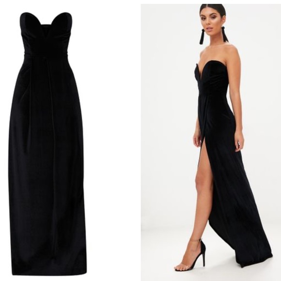 Dresses Black Velvet Draped Wrap Dress Poshmark